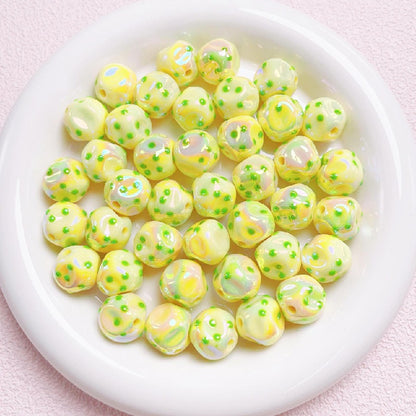 10pcs 16mm Dot Fig Acrylic Beads UV Finish DIY Bracelet Making 7