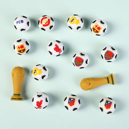 20pcs Silicone 3D Focal Beads World Cup Football Trophy and Soccer Ball Design 4