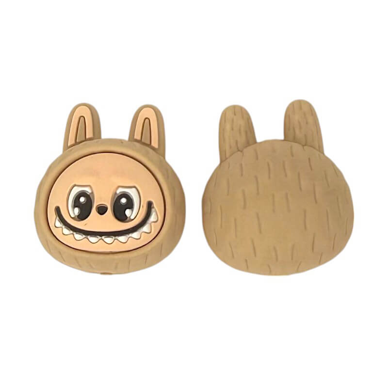 20Pcs Silicone 3D Focal Beads Cute Animal Head With Ears Detail 5