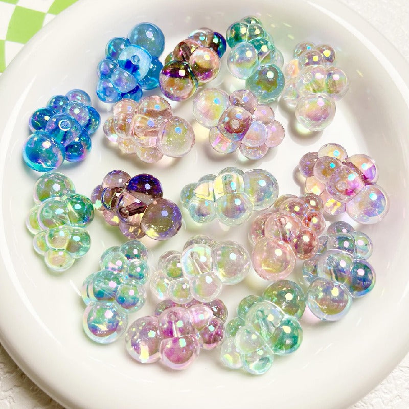 10pcs 22x32mm UV Finish Transparent Cloud Acrylic Beads DIY Bracelet Making