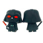 Silicone 3D Focal Beads Black Helmeted Figure Holding Red Light Stick