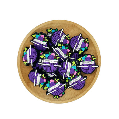 20pcs Silicone Focal Beads Wool Ball with Crochet Detail 2