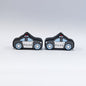 20Pcs Silicone Focal Beads Police Car Grey Blue Color Design