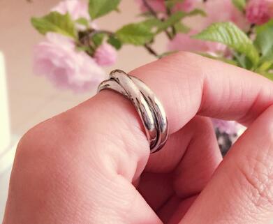 Stainless Steel 3-Rings Fidget Ring Anxiety Relief for Women US Size 6-13 2