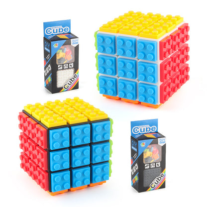 Plastic Fidget Cube Building Block Rubik's Cube Toy 6.5cm 5