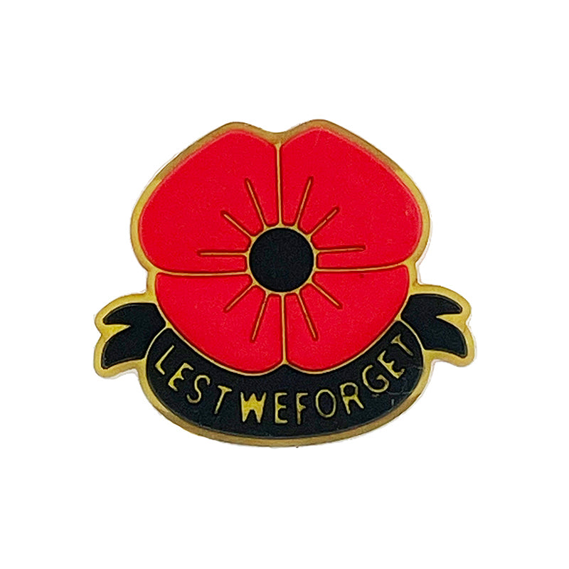 20pcs Silicone Focal Beads Lest We Forget Poppy with Banner