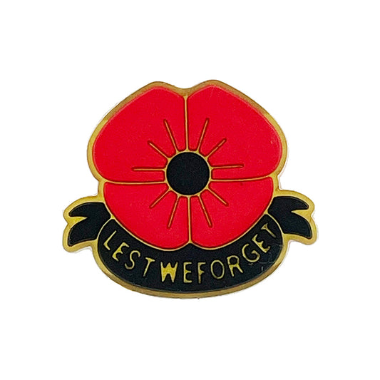 20pcs Silicone Focal Beads Lest We Forget Poppy with Banner