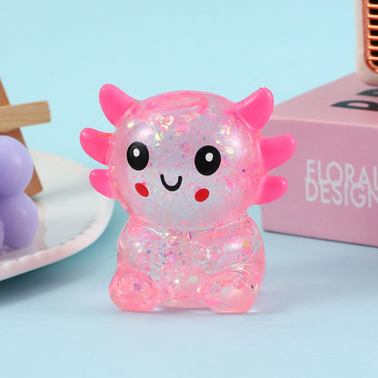 Glitter TPR Squishy Axolotl Sensory Toy 4