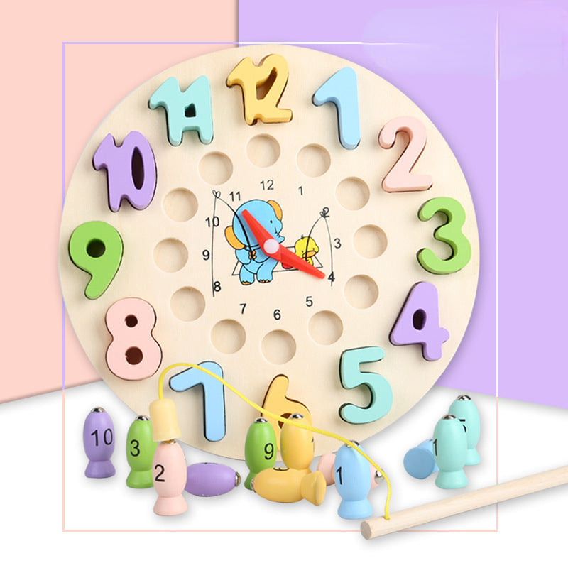Wooden Magnetic Digital Clock Montessori Toy for Kids 3