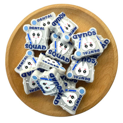 20pcs Silicone Focal Beads Dental Tooth Character Holding Mirror 2