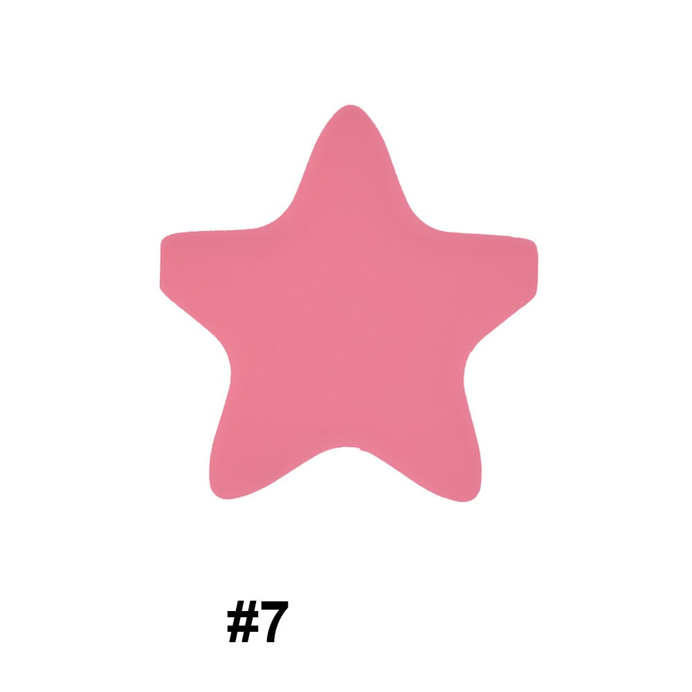 45mm Star Silicone Beads 50pcs