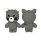 20Pcs Silicone 3D Focal Beads Grey Cat Front Facing