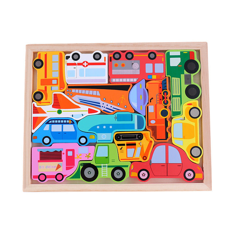 Cartoon Animal Wooden 3D Puzzle Educational Toy for Kids 6