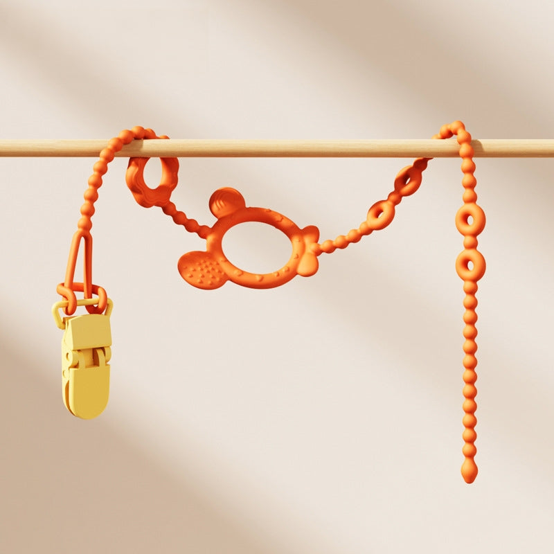 Silicone Baby Teether Anti Loss Rope with Clip 42.5cm 12