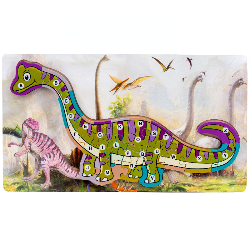 Wooden Dinosaur 3D Puzzle Educational Toy for Kids 8