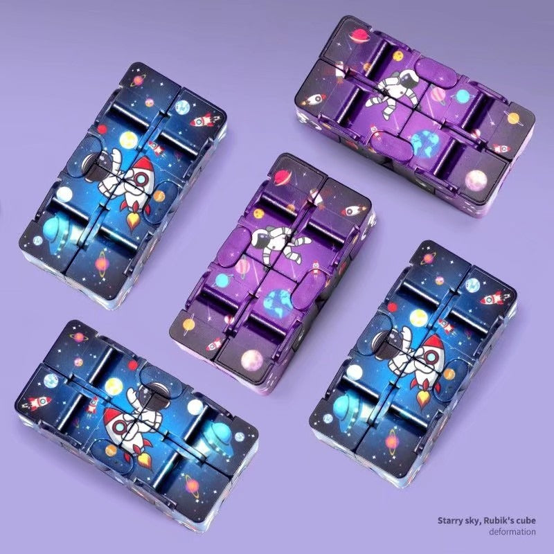 Plastic Infinity Cube Fidget Toy Starry Sky Astronaut Design 2