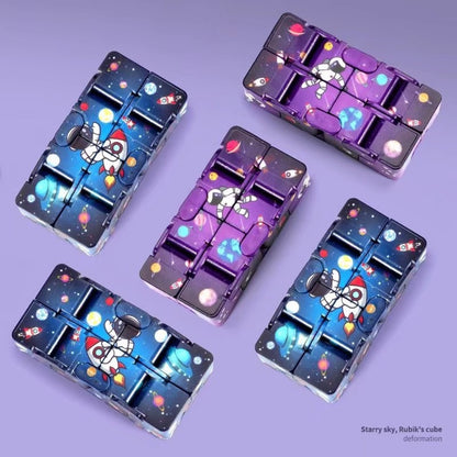 Plastic Infinity Cube Fidget Toy Starry Sky Astronaut Design 2