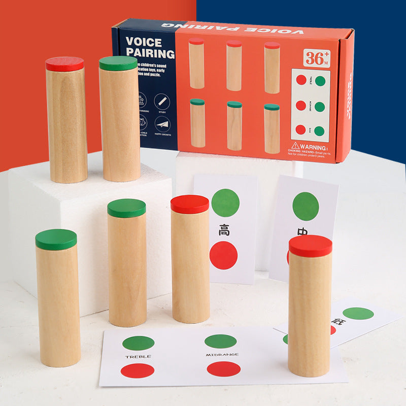 Wooden Sound Cylinder Montessori Toys Sorting Educational Toy 3