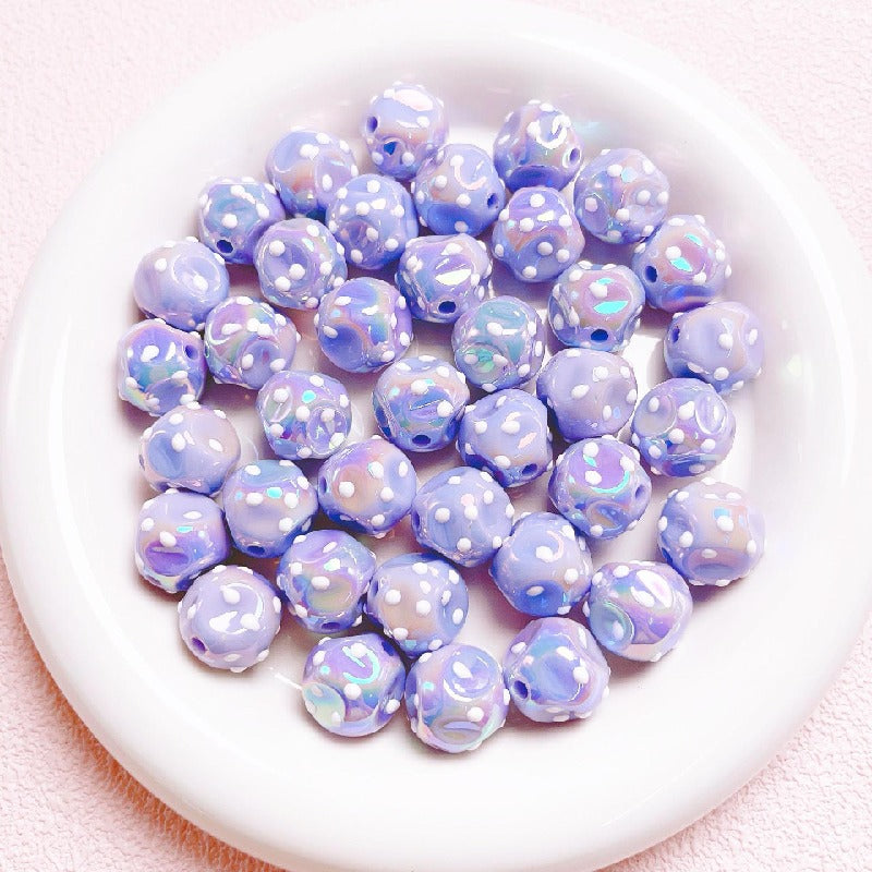10pcs 16mm Dot Fig Acrylic Beads UV Finish DIY Bracelet Making 6
