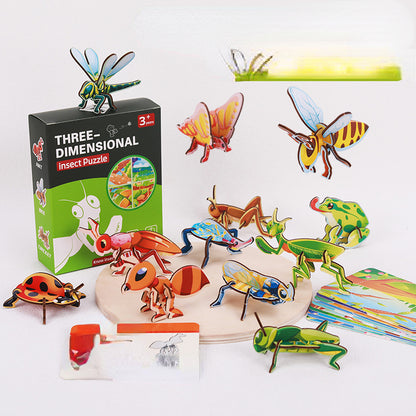 Wooden 3D Puzzle Insect Educational Toy for Kids