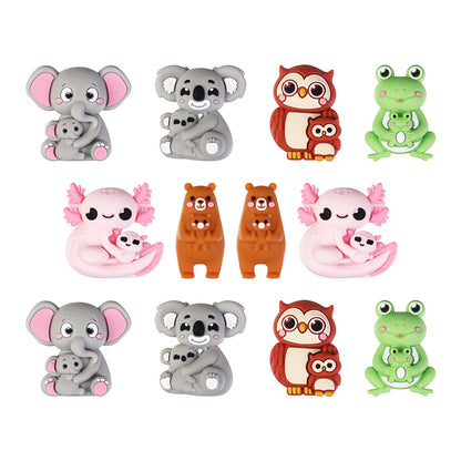 20Pcs Silicone 3D Focal Beads Mother Animals Holding Baby Detail