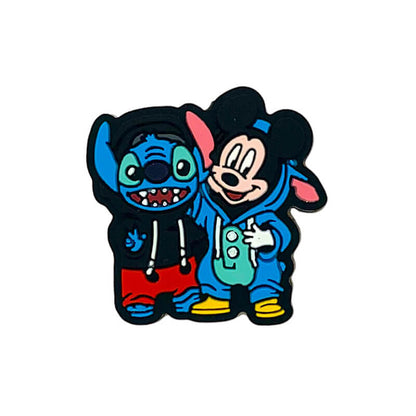 Silicone Focal Beads Blue Alien Character Large Ears with Round Ear Mouse Character Front Facing
