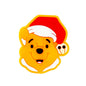 20pcs Silicone Focal Beads Yellow Bear Round Tummy Wearing Santa Hat