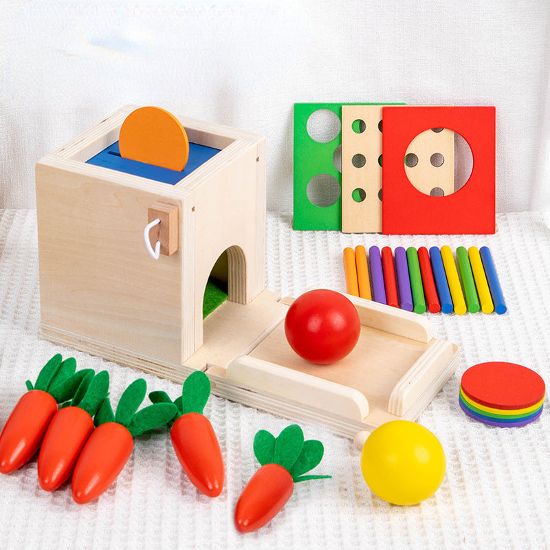 Wooden Montessori Toys Color Pairing Pulling Radish for Kids 3
