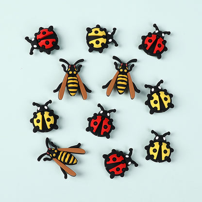 20Pcs Silicone 3D Focal Beads Ladybug Wasp Insect Design 4