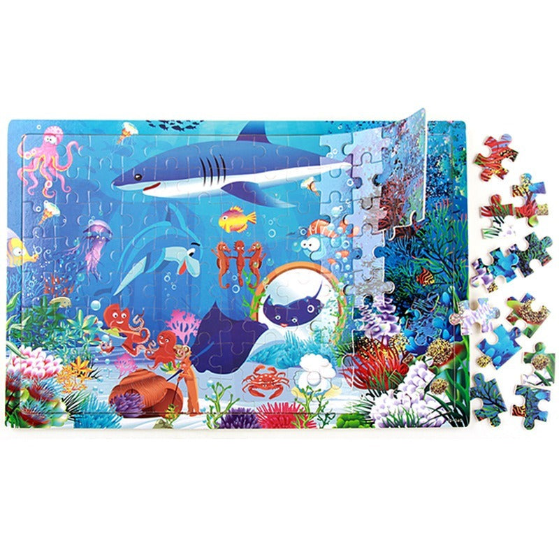 Wooden Puzzle Educational Toy Digital Early Learning 100 Pieces 3