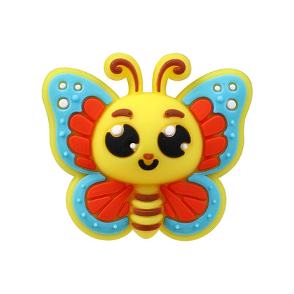 Silicone 3D Focal Beads Bee Butterfly with Smiling Faces 13