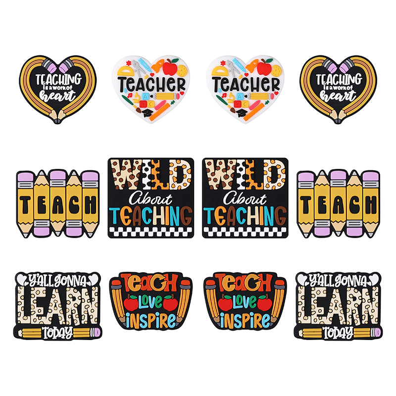 Silicone Focal Beads Teacher Heart Teaching Motivation Learn Designs 10