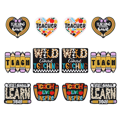 Silicone Focal Beads Teacher Heart Teaching Motivation Learn Designs 10