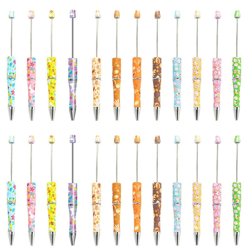 Easter Bunny Print Beadable Ballpoint Pens DIY Craft Supplies