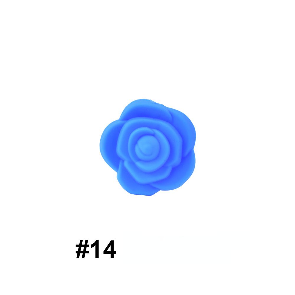 50pcs Silicone Focal Beads Rose Flower Double-Sided Design 13