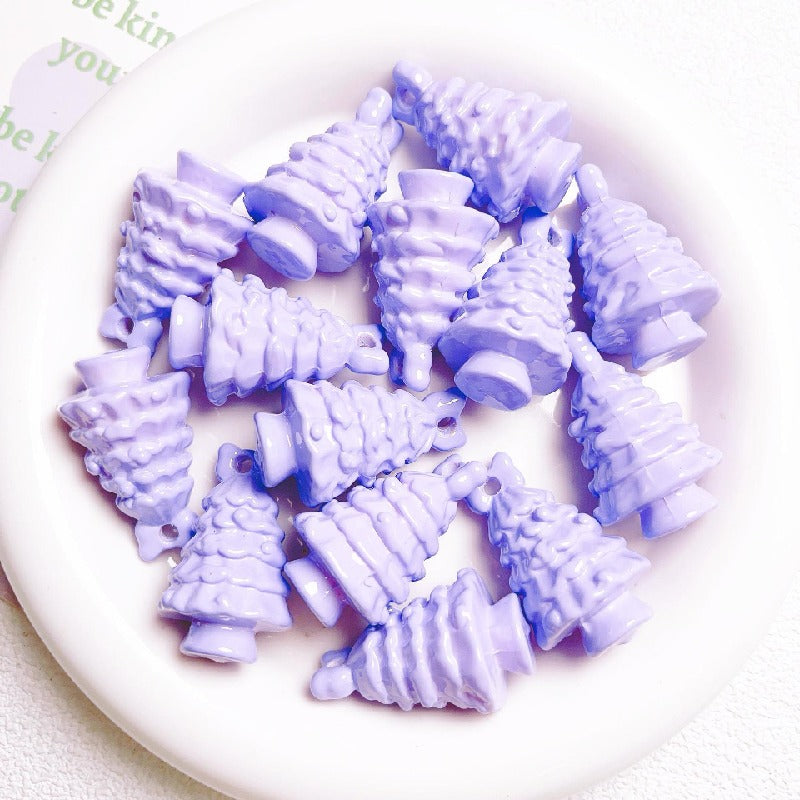 5pcs 36x22mm Christmas Tree Acrylic Beads Holiday Craft 9