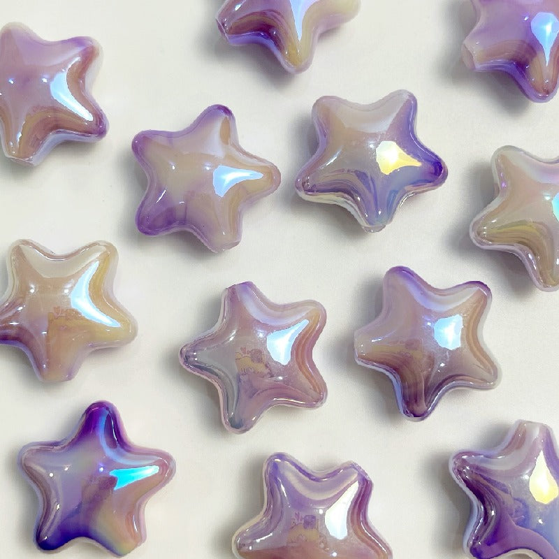 50pcs 22x10mm UV Finish Gradient Star Acrylic Beads 7