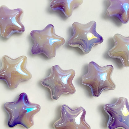 50pcs 22x10mm UV Finish Gradient Star Acrylic Beads 7