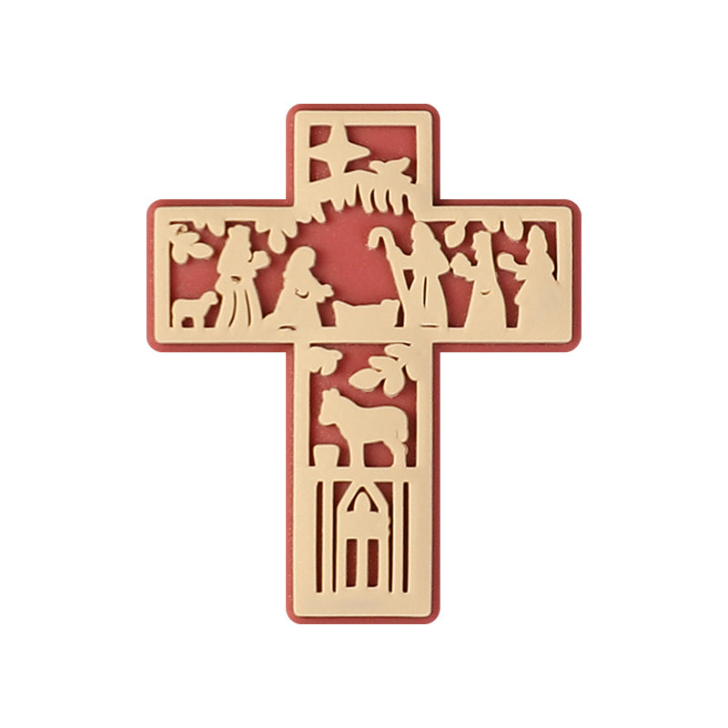 20Pcs Silicone Focal Beads Bible Cross Cutout Center Design 14