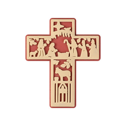 20Pcs Silicone Focal Beads Bible Cross Cutout Center Design 14