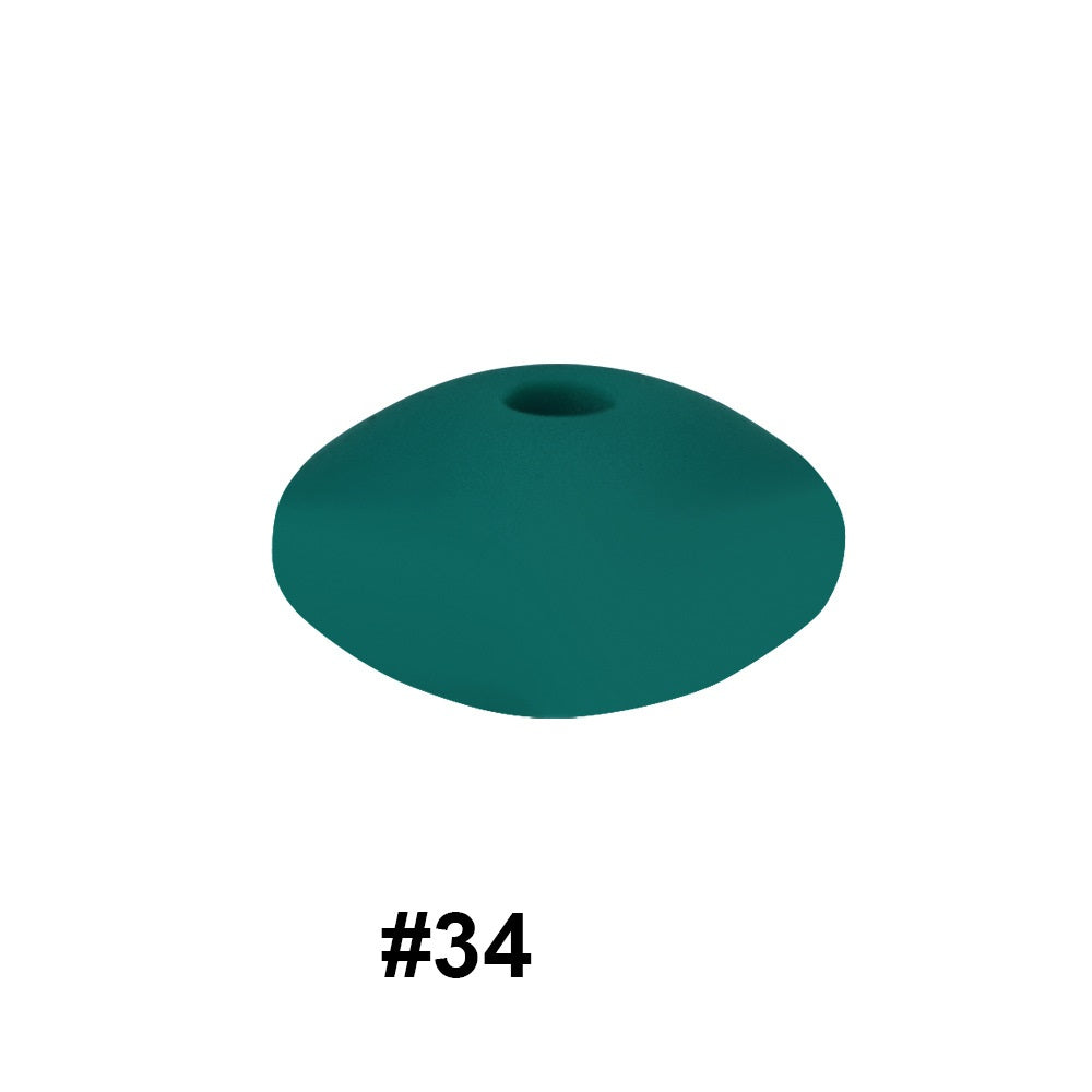 50pcs 12mm Silicone Flat Spacer Beads Solid Color Matte Finish 95