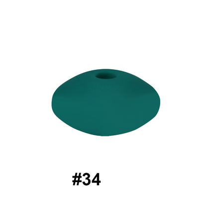 50pcs 12mm Silicone Flat Spacer Beads Solid Color Matte Finish 95