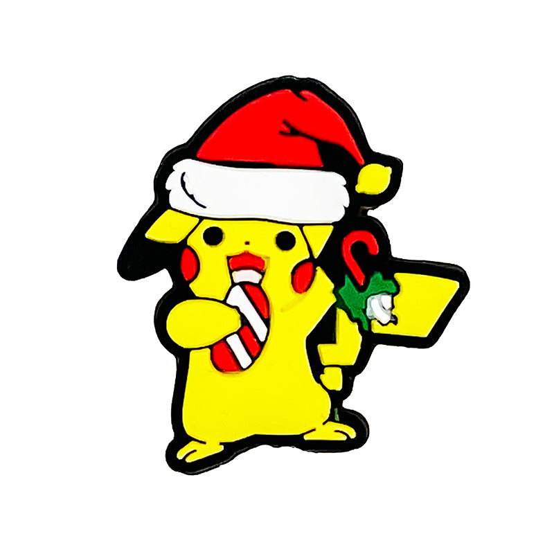 20pcs Silicone Focal Beads Yellow Mouse Round Cheeks Lightning Tail Holding Candy Cane
