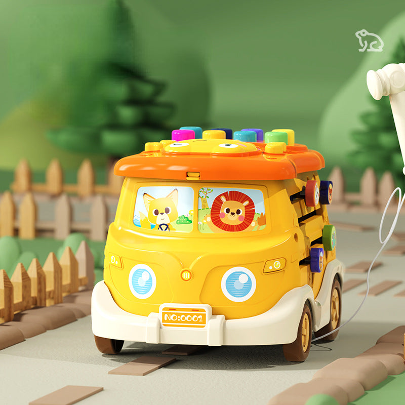 Plastic Montessori Toys Multi-Function Bus Busy Ball Activity Toy 2