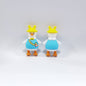 20Pcs Silicone 3D Focal Beads Blue Clothing Goose With Yellow Hat
