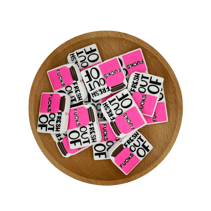 20pcs Silicone Focal Beads Bottle with Fresh Out of Text Detail 4