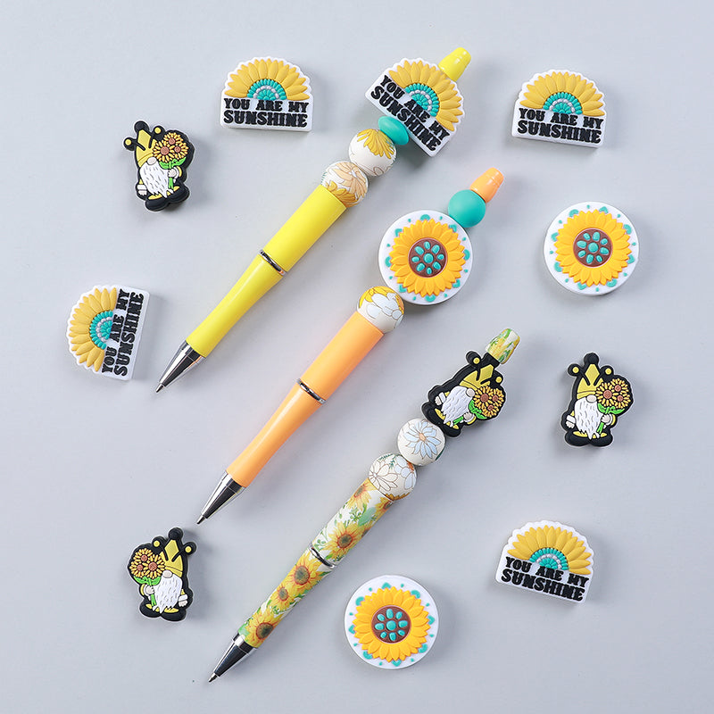 20pcs Silicone Focal Beads Daisy Variety Set You Are My Sunshine Text 6