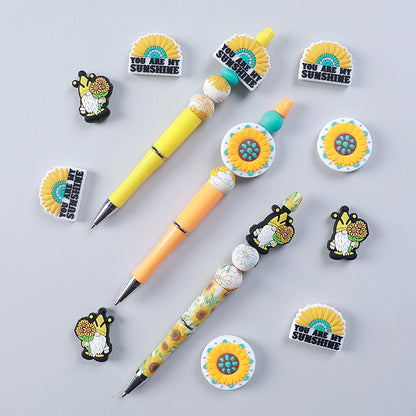 20pcs Silicone Focal Beads Daisy Variety Set You Are My Sunshine Text 6