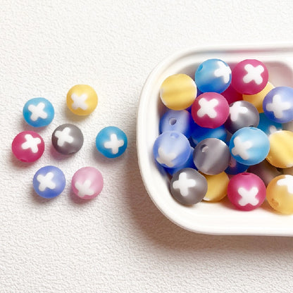 10pcs 16mm Bicolor Round Acrylic Beads DIY Bracelet Making 2