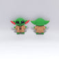 20Pcs Silicone 3D Focal Beads Green Alien Baby Large Ears Smiling Embrace